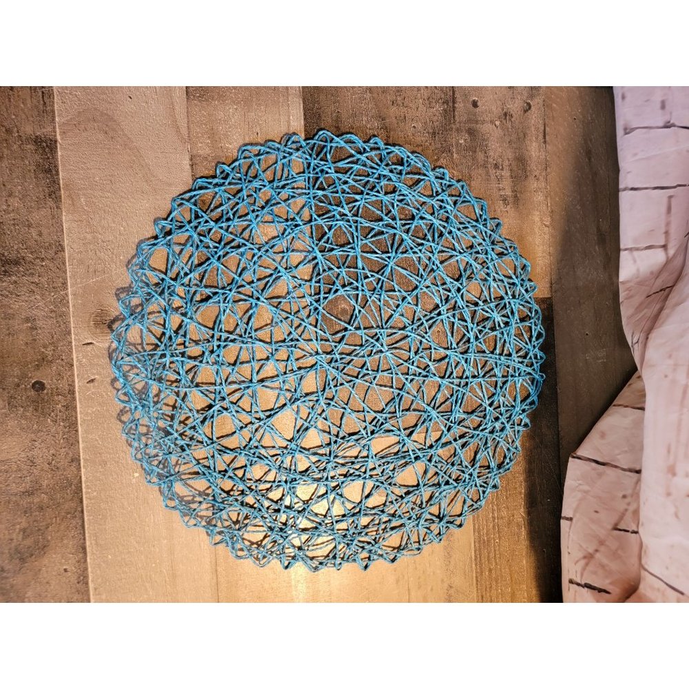 Blue abstract‎ yarn table decor placemat